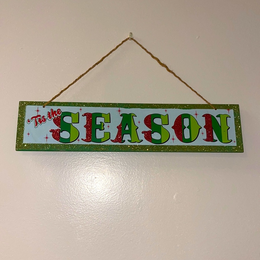 ‘Tis the SEASON Christmas festive hanging sign